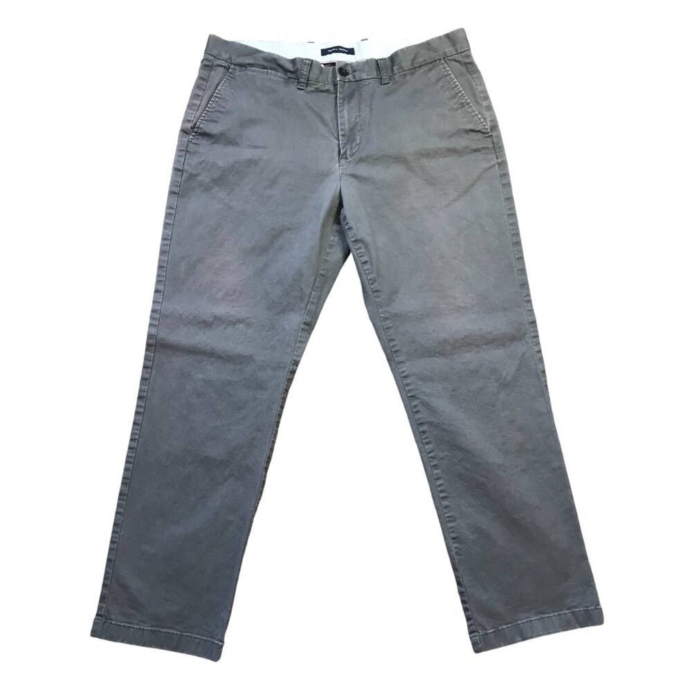 Tommy Hilfiger Gray Chino Pants Men's Size 36 X 30 Inseam Measures 29" Cotton‎